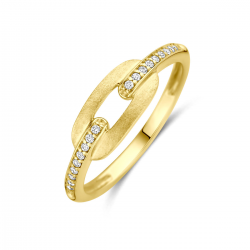 14kt geelgouden oorringen met diamant 0.04ct - 39419