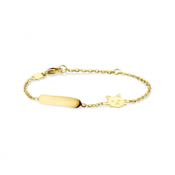 14kt geelgouden armband met graveerplaat - 39420
