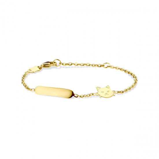 14kt geelgouden armband met graveerplaat - 39420