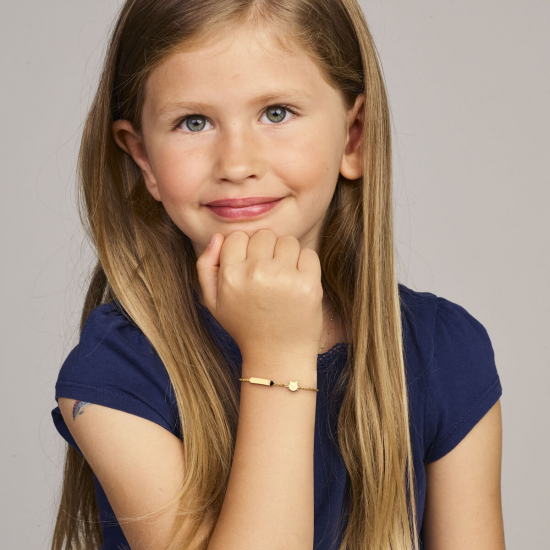 14kt geelgouden armband met graveerplaat - 39420