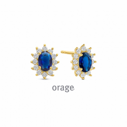 Orage - goudkleurige oorringen met zirconium - 39431