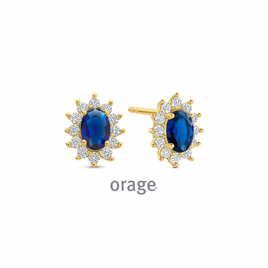 Orage - goudkleurige oorringen met zirconium - 39431