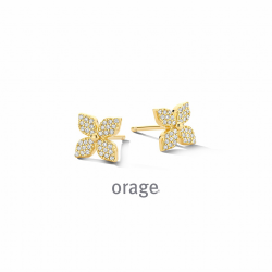 Orage - goudkleurige oorringen met zirconium - 39432