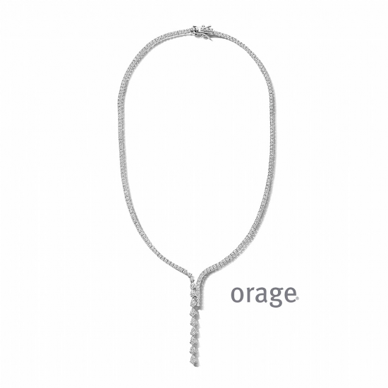Orage - zilveren halsketting met zirconium - 39433