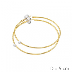 Ponte Vecchio - 18kt bicolore gouden oorringen met diamant 0.04ct - 39486