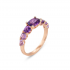 Ponte Vecchio - 18kt rose gouden ring met diamant & amethist - 39488