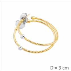 Ponte Vecchio - 18kt bicolore gouden ooringen met diamant 0.04ct - 39490