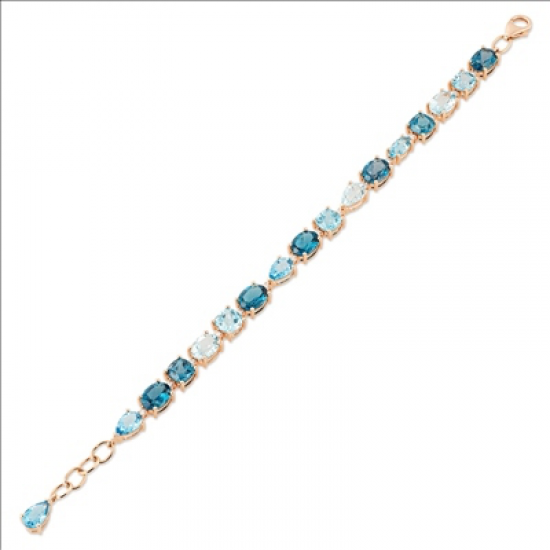 Ponte Vecchio - 18kt rose gouden armband met diamant & topaas - 39492