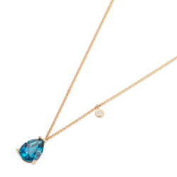 Ponte Vecchio - 18kt rose gouden oorringen met diamant & topaas - 39494