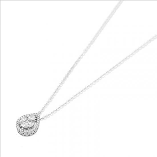 Ponte Vecchio - 18kt witgouden halsketting met diamant 0.29ct - 39496