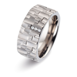 Titanfactory - Titanium ring met diamant 0.03ct - 39514