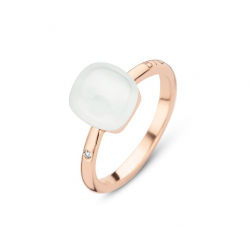 Bigli Mini Sweety - 18kt rose gouden ring met melkkwarts - 39557
