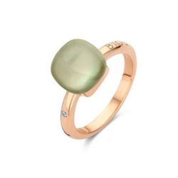 Bigli Mini Sweety - 18kt rose gouden ring met groene amethist - 39558