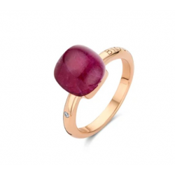 Bigli Mini Sweety - 18kt rose gouden ring met amethist & robijn - 39559