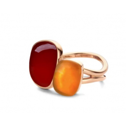 Bigli Chloe x sweety - 18kt gouden ring met corniola en citrien - 39564