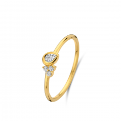 18kt geelgouden ring met diamant 0.12ct - 39566