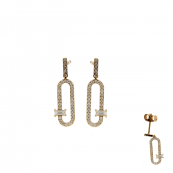 18kt geelgouden oorringen met diamant 0.34ct - 39569