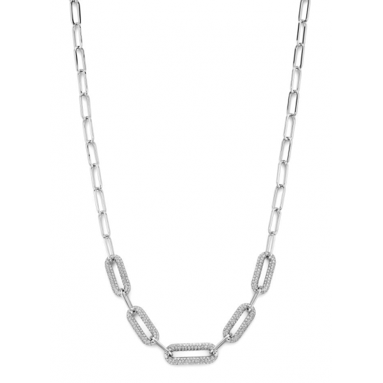 Silver Rose - zilveren halsketting met zirconium - 39640