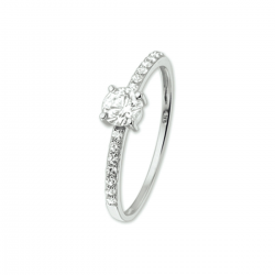 14kt witgouden ring met zirconium - 39648