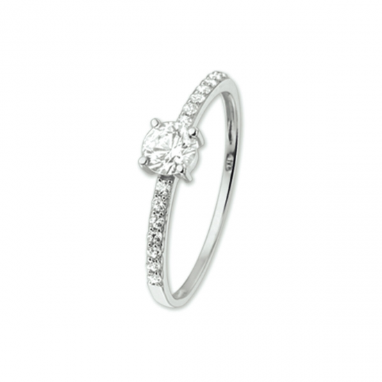 14kt witgouden ring met zirconium - 39648
