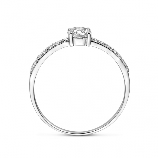 14kt witgouden ring met zirconium - 39648