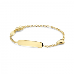 14kt geelgouden armband met graveerplaat - 39689