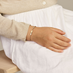 14kt geelgouden armband met graveerplaat - 39689