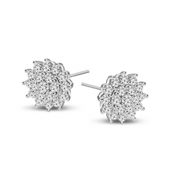 Silver Rose - zilveren oorringen met zirconium - 39707