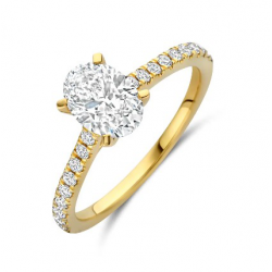 Flawless - 18kt geelgouden ring met labo diamant 1.27ct - 39722