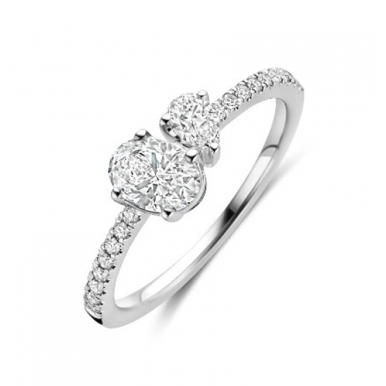 Flawless - 18kt witgouden ring met labo diamant 0.82ct - 39724