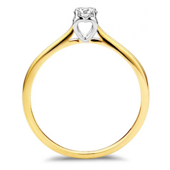 Dulci Nea - 18kt geelgouden ring met diamant 0.11ct - 39743