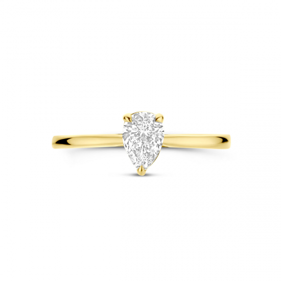 Facette - 14kt geelgouden ring met lab diamant 0.52ct - 39745