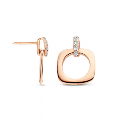 BIGLI Mini Sweety - 18kt rose gouden oorringen met diamant 0.23ct - 39757