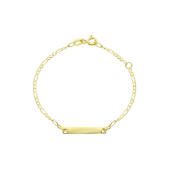 9kt gouden armband met graveerplaat - 39767