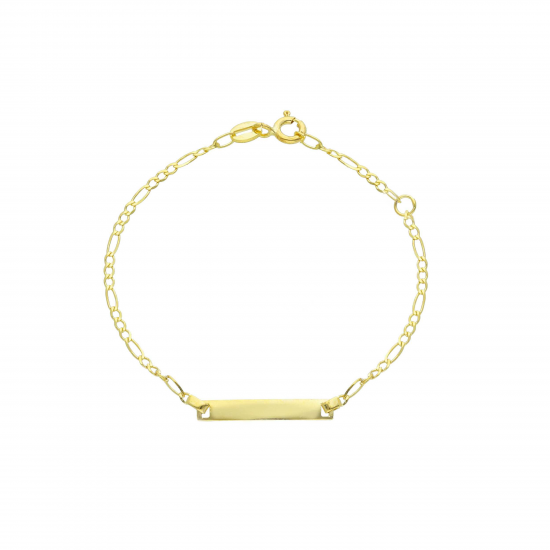 9kt gouden armband met graveerplaat - 39767