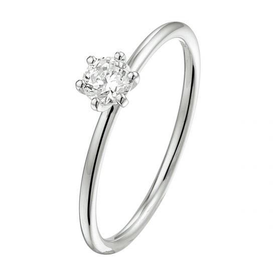 Palladium solitaire ring met lab grown diamond 0.25ct - 39769