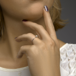 Palladium solitaire ring met lab grown diamond 0.25ct - 39769