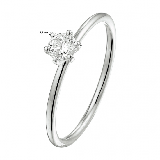 Palladium solitaire ring met lab grown diamond 0.25ct - 39769