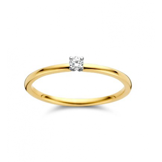 Dulci Nea - 18kt bicolore gouden ring met briljant 0.08ct - 39774