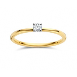 Dulci Nea - 18kt bicolore gouden ring met briljant 0.11ct - 39775