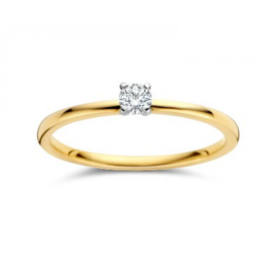 Dulci Nea - 18kt bicolore gouden ring met briljant 0.11ct - 39775