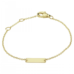 14kt geelgouden armband met graveerplaat - 39819 14kt geelgouden armband met graveerplaat - 39819