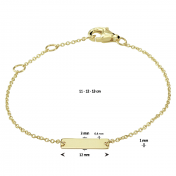 14kt geelgouden armband met graveerplaat - 39819 14kt geelgouden armband met graveerplaat - 39819