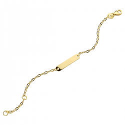 14kt geelgouden armband met graveerplaat - 39820 14kt geelgouden armband met graveerplaat - 39820