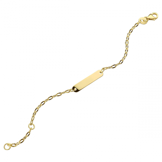 14kt geelgouden armband met graveerplaat - 39820 14kt geelgouden armband met graveerplaat - 39820