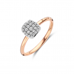 Bigli - 18kt rose gouden ring met diamant 0.21ct - 39825