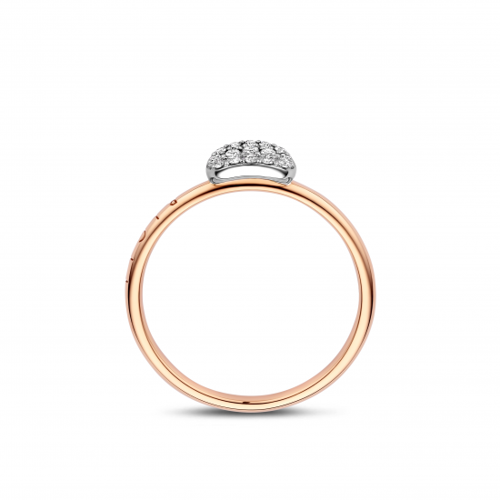 Bigli - 18kt rose gouden ring met diamant 0.21ct - 39825