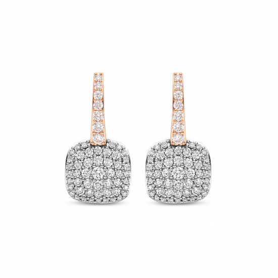 Bigli - 18kt rose gouden oorringen met diamant 0.21ct - 39826