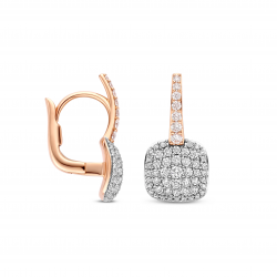 Bigli - 18kt rose gouden oorringen met diamant 0.21ct - 39826