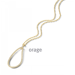 Orage - geel vergulde halsketting met zirconium - 39883